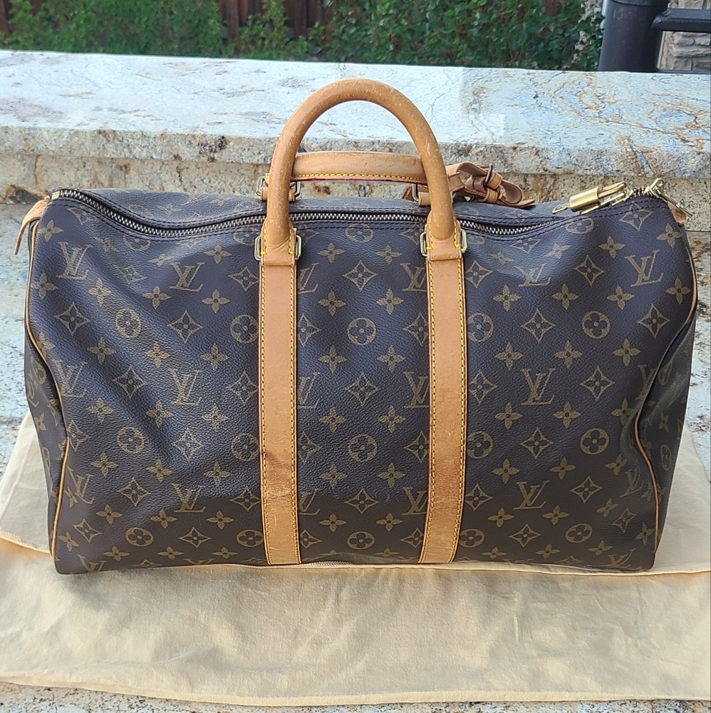 💥💥💥 SOLD💥💥💥 Vintage Louis Vuitton Monogram Brown Keepall 45 Bag - Picture 5 of 17